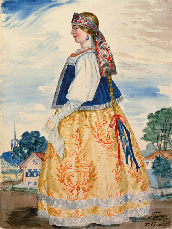 Costume design for the play The Storm by A. Ostrovsky od Boris Michailowitsch Kustodiew