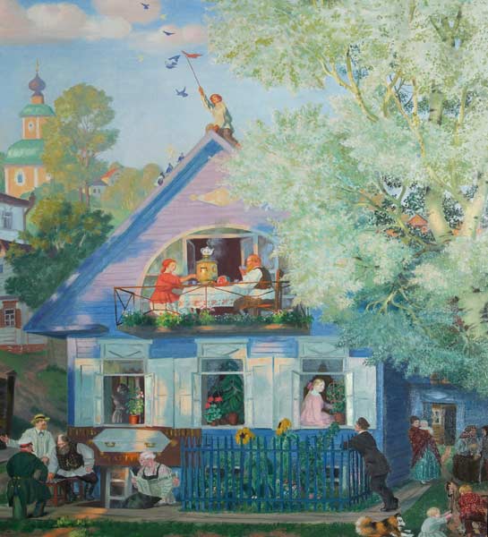 Small Blue House od Boris Michailowitsch Kustodiew