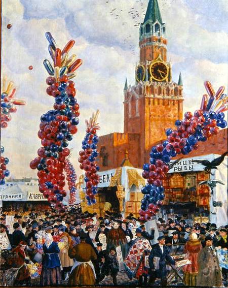 Easter Market at the Moscow Kremlin od Boris Michailowitsch Kustodiew