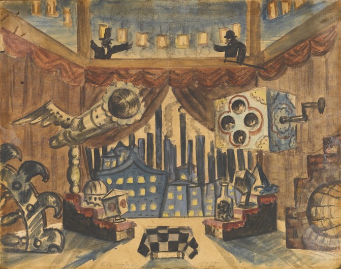 England. Stage design for the theatre play The flea by E. Zamyatin od Boris Michailowitsch Kustodiew