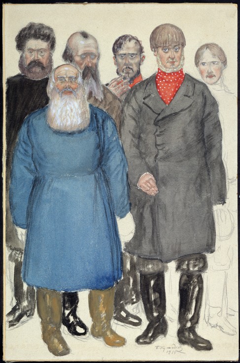 Costume design for the theatre play Wolfs and Sheeps by A. Ostrovsky od Boris Michailowitsch Kustodiew