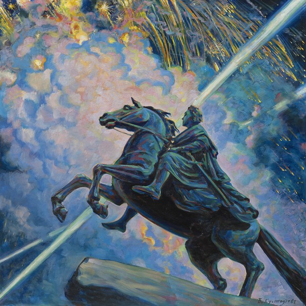 Fireworks. The Bronze Horseman od Boris Michailowitsch Kustodiew