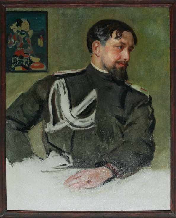 Portrait of the artist Nikolay Milioti (1874-1962) od Boris Michailowitsch Kustodiew