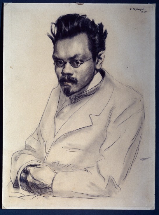 Portrait of the author Alexei M. Remizov (1877-1957) od Boris Michailowitsch Kustodiew