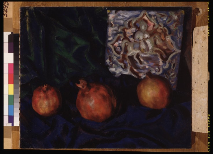Still life. Pomegranates od Boris Michailowitsch Kustodiew