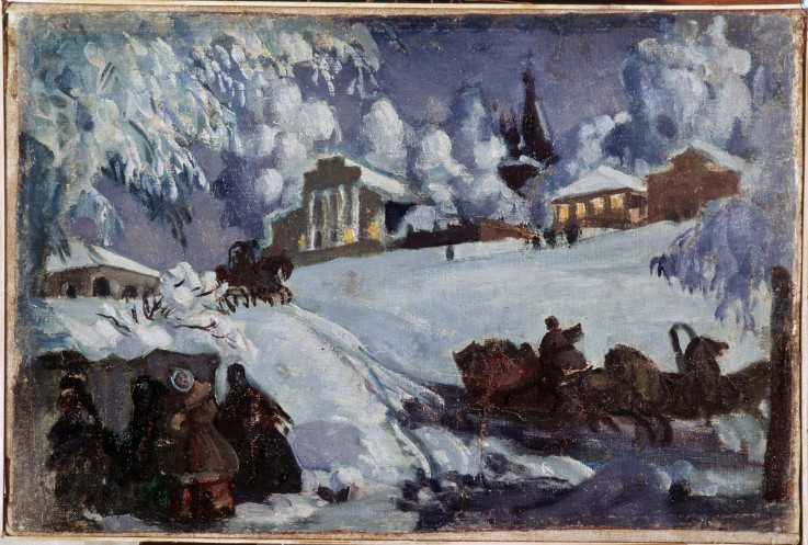 Winter. Sleigh Ride od Boris Michailowitsch Kustodiew