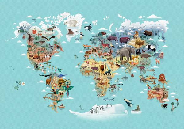 Worldmap Of Animals od Dieter Braun