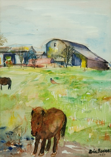 Pony in the Farm Meadow, East Green od Brenda Brin  Booker