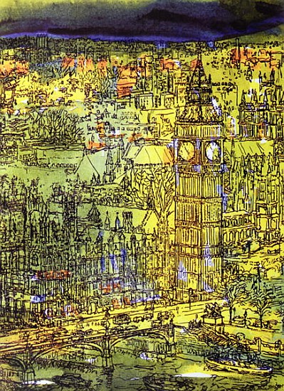 Westminster (w/c and mixed media on paper)  od Brenda Brin  Booker