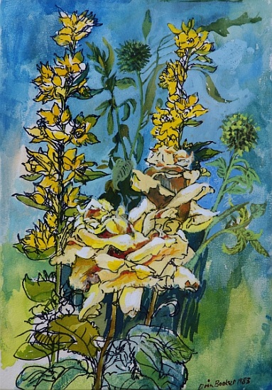 Yellow Rose and Loosestrife od Brenda Brin  Booker