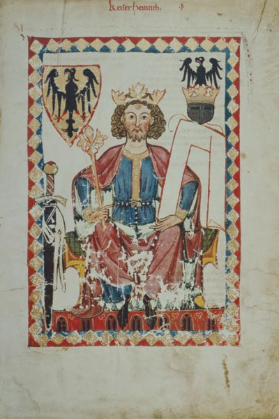Kaiser Heinrich VI. auf dem Thron od Buchmalerei