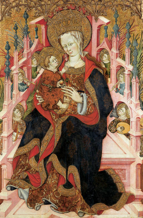 Virgin and Child Enthroned with Angels Making Music od Burnham-Meister