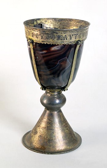 Chalice with jewels and an inscription on the border od Byzantine