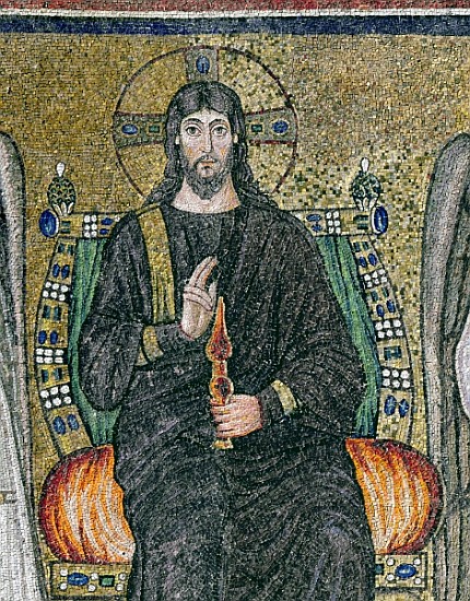 Christ enthroned with the angels (detail of 344548) od Byzantine School