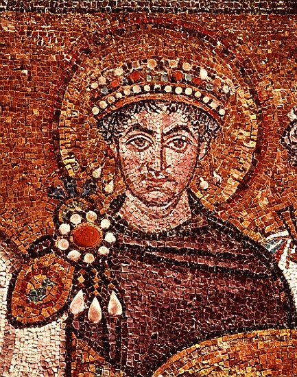 Emperor Justinian I (483-565) c.547 AD od Byzantine School
