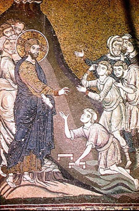 Jesus Healing the Crippled and the Blind od Byzantine School
