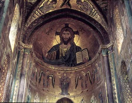 View of the apse depicting the Christ Pantocrator and the Virgin at Prayer Surrounded by Archangels od Byzantine School