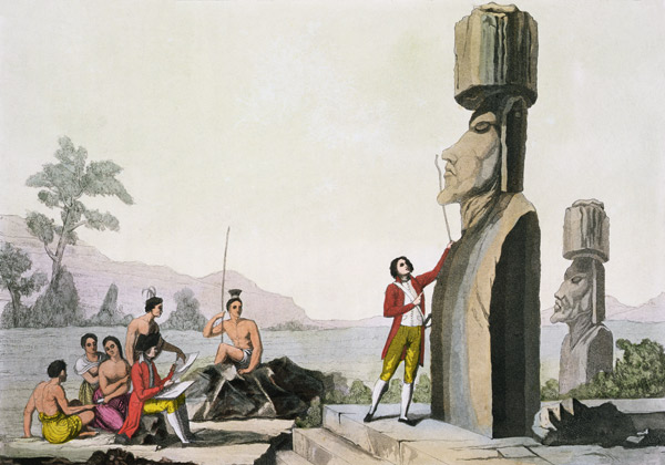 Island Monument, from Captain Cook's visit to Easter Island od C. Bottigella