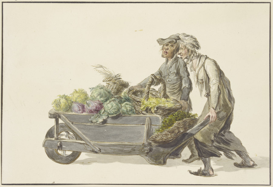 Zwei Gärtner fahren Gemüse auf den Markt od C. H. Meyer