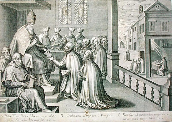 Pope Paul III (1468-1549) Receiving the Rule of the Society of Jesus od C. Malloy