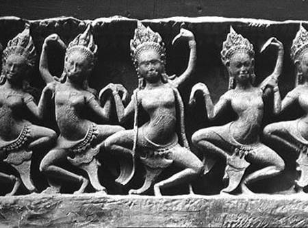Dancing Apsarasas, detail from a frieze od Cambodian