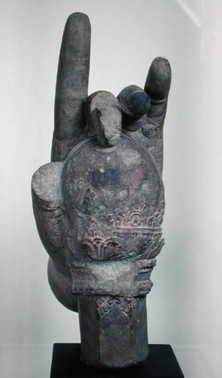 Hand from a colossal statue of Shiva, from Koh Ker, Kompong Thom Province od Cambodian School