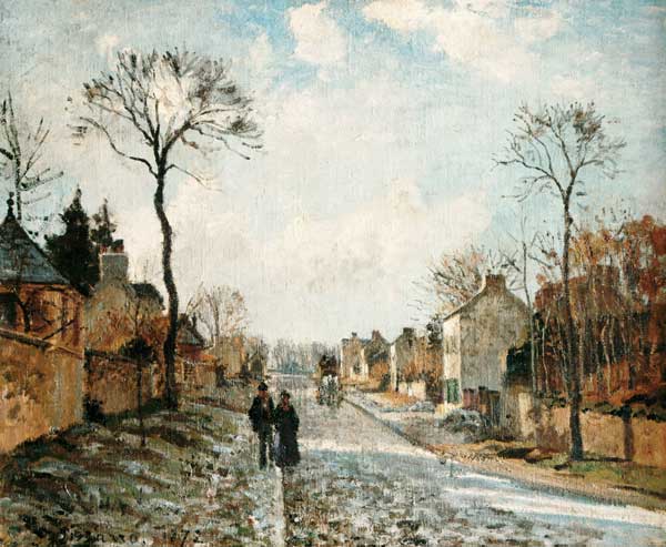 Wintry street in Louvecienne od Camille Pissarro
