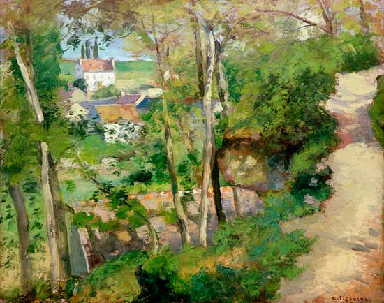 The mountain way, L, ' Hermitage, Pontaise od Camille Pissarro
