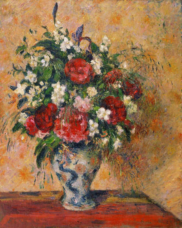 Flowers in a vase od Camille Pissarro
