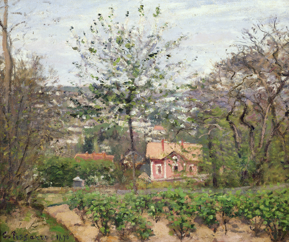 The Cottage, or the Pink House - Hamlet of the Flying Heart od Camille Pissarro