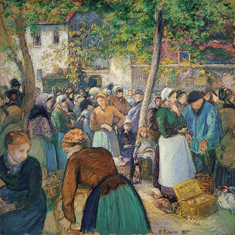 The poultry market, Gisors od Camille Pissarro