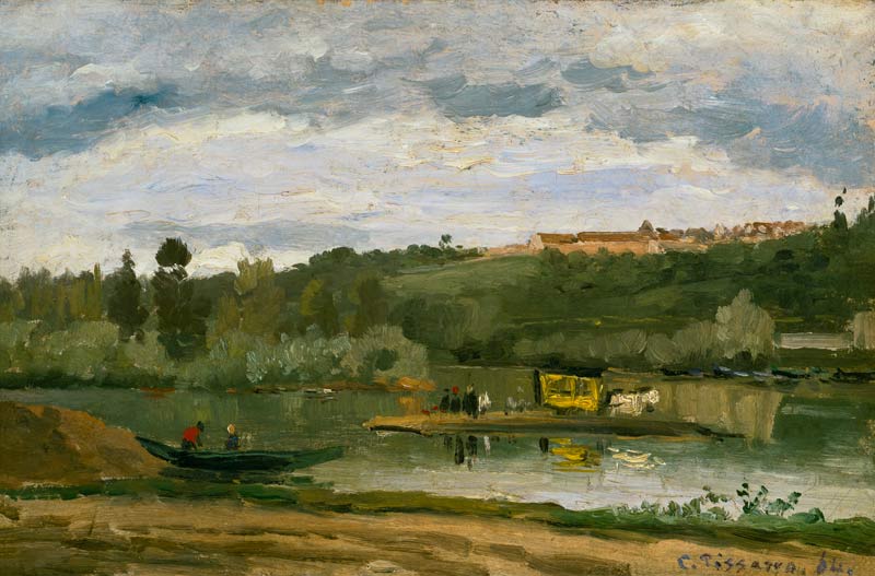 Ferry at Varenne-Saint-Hilaire od Camille Pissarro