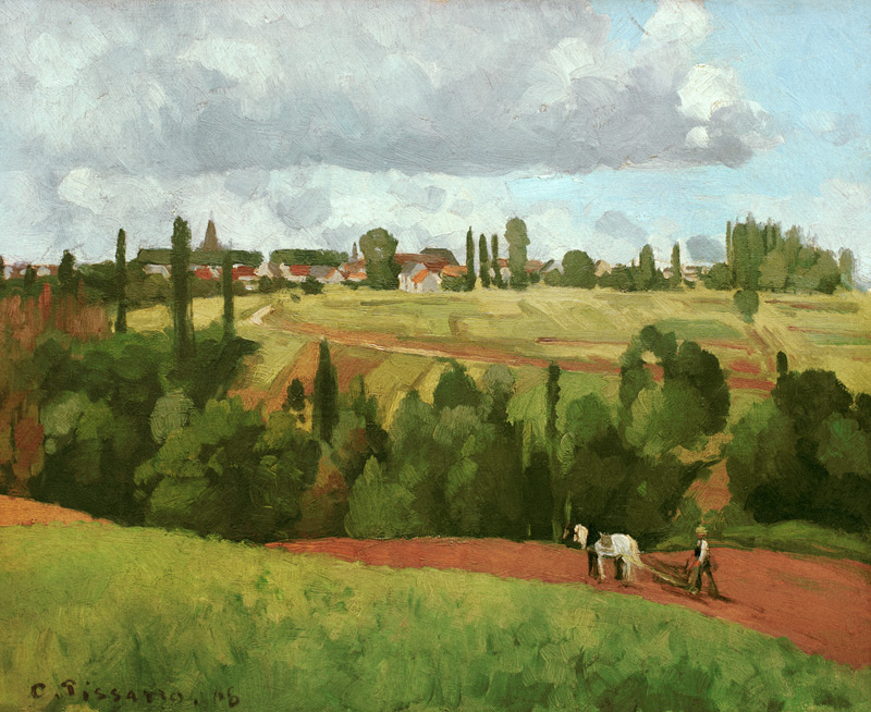 C.Pissarro /Landsape w.Peasant Ploughing od Camille Pissarro