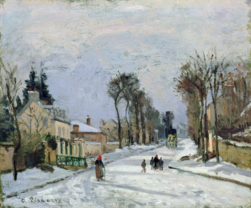 The Versailles Road at Louveciennes (Effet de Neige) od Camille Pissarro