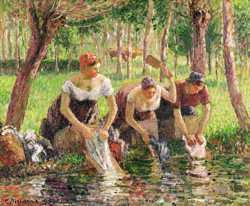 The Washerwomen, Eragny od Camille Pissarro