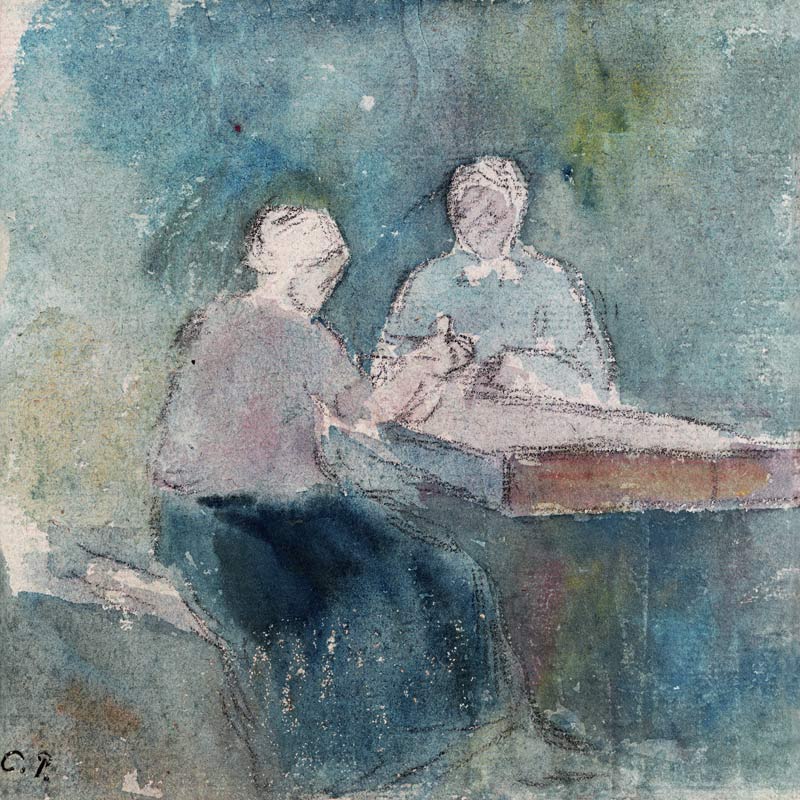 Two Peasants at the Table od Camille Pissarro