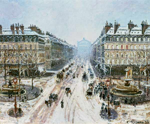 Avenue de l'Opera - Effect of Snow od Camille Pissarro