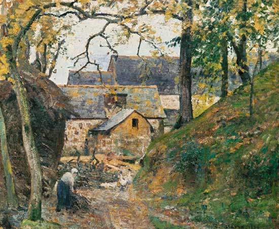 Farmhouse in Montfoucault od Camille Pissarro