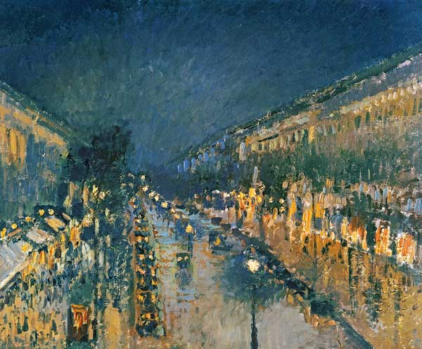 Boulevard Montmartre, at night od Camille Pissarro