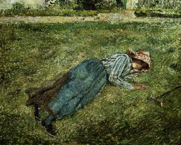 C.Pissarro, Liegendes Mädchen.. od Camille Pissarro