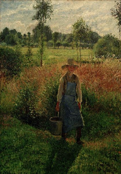 C.Pissarro, The gardener, afternoon sun od Camille Pissarro