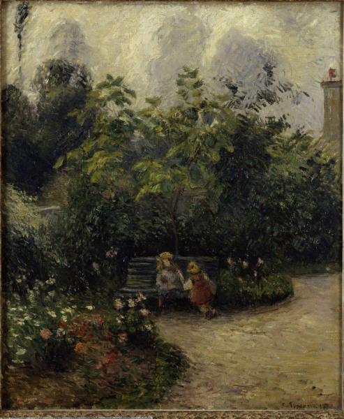 C.Pissarro / Garden in L''Hermitage od Camille Pissarro