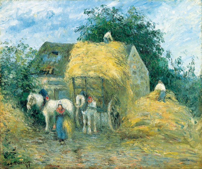 The Hay Cart, Montfoucault od Camille Pissarro