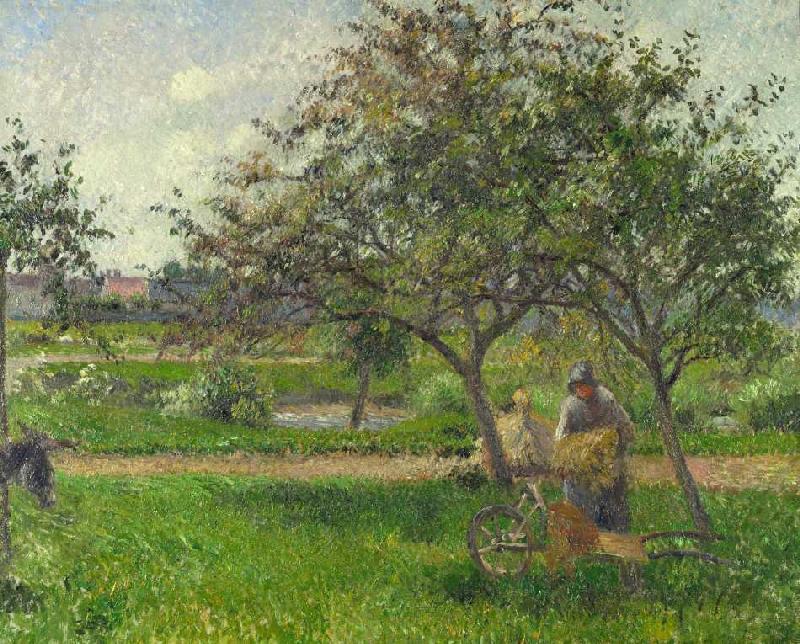 Die Schubkarre, der Obstgarten od Camille Pissarro