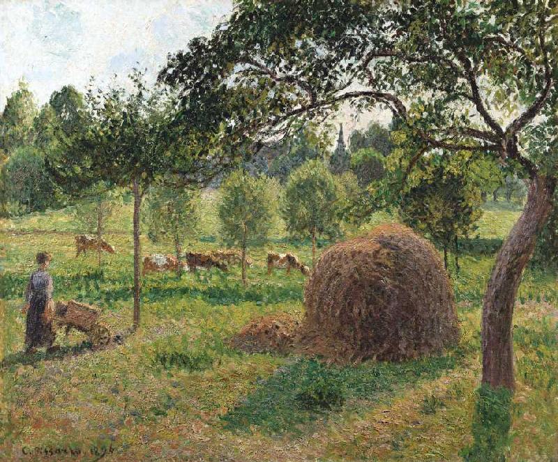 Ein bedeckter tag in Eragny od Camille Pissarro