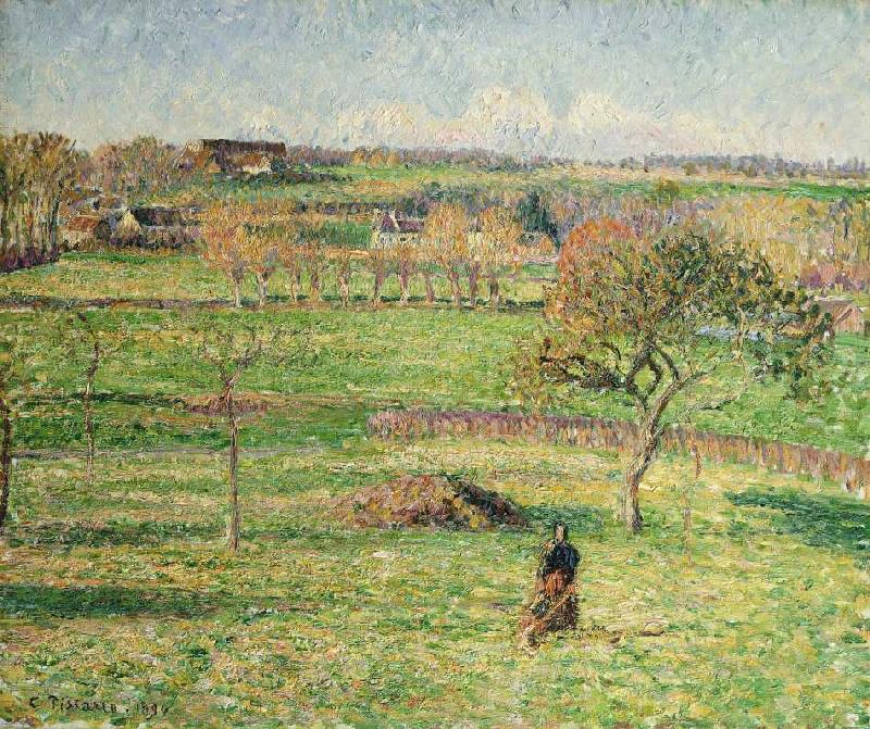 Felder im Herbst bei Bazincourt od Camille Pissarro