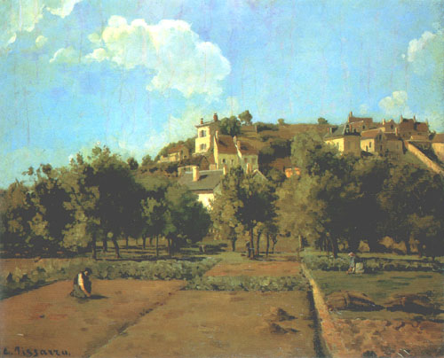 The gardens of L ' Hermitage, Pontoise od Camille Pissarro