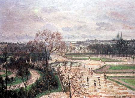 The Garden of the Tuileries in Rainy Weather od Camille Pissarro