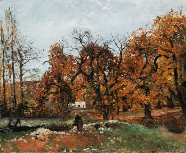 Autumn countryside at Louveciennes. od Camille Pissarro