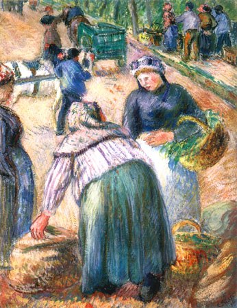 The potato market, boulevard of the Fossés, Pontoise od Camille Pissarro